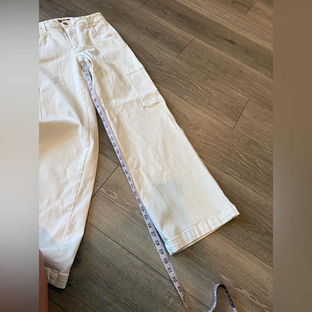 Kut from the Kloth Cream The Jodi High Rise Wide Leg Cargo Jean Size 6 - Picture 15 of 15